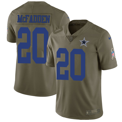 Nike Cowboys #20 Darren McFadden Olive Men's Stitched NFL Limited Salute To Service Jersey